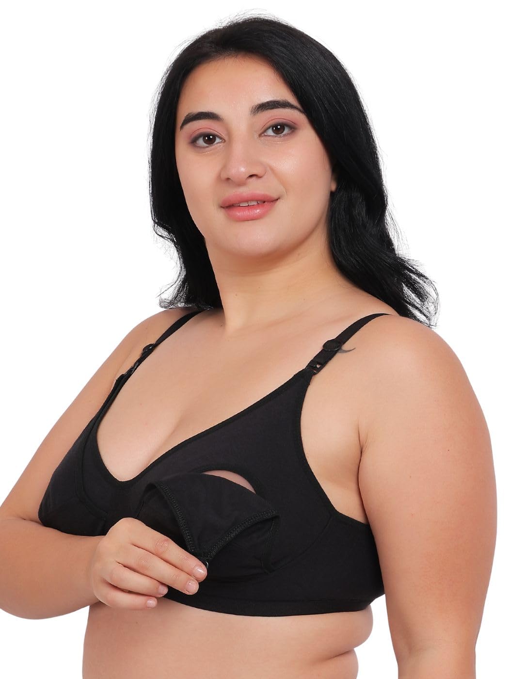 Women's Seamed Non-Padded, Non-Wired, Nursing Bra Pack of 1 (Size 30 to 44, Cup. B, C, D, E, F, G, H)