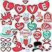 KATCHON Valentines Photo Props and Banner - 31 Props - Large Size - Valentines Day Decorations - Wedding Decor - Valentine Decorations - Anniversary Decorations Props