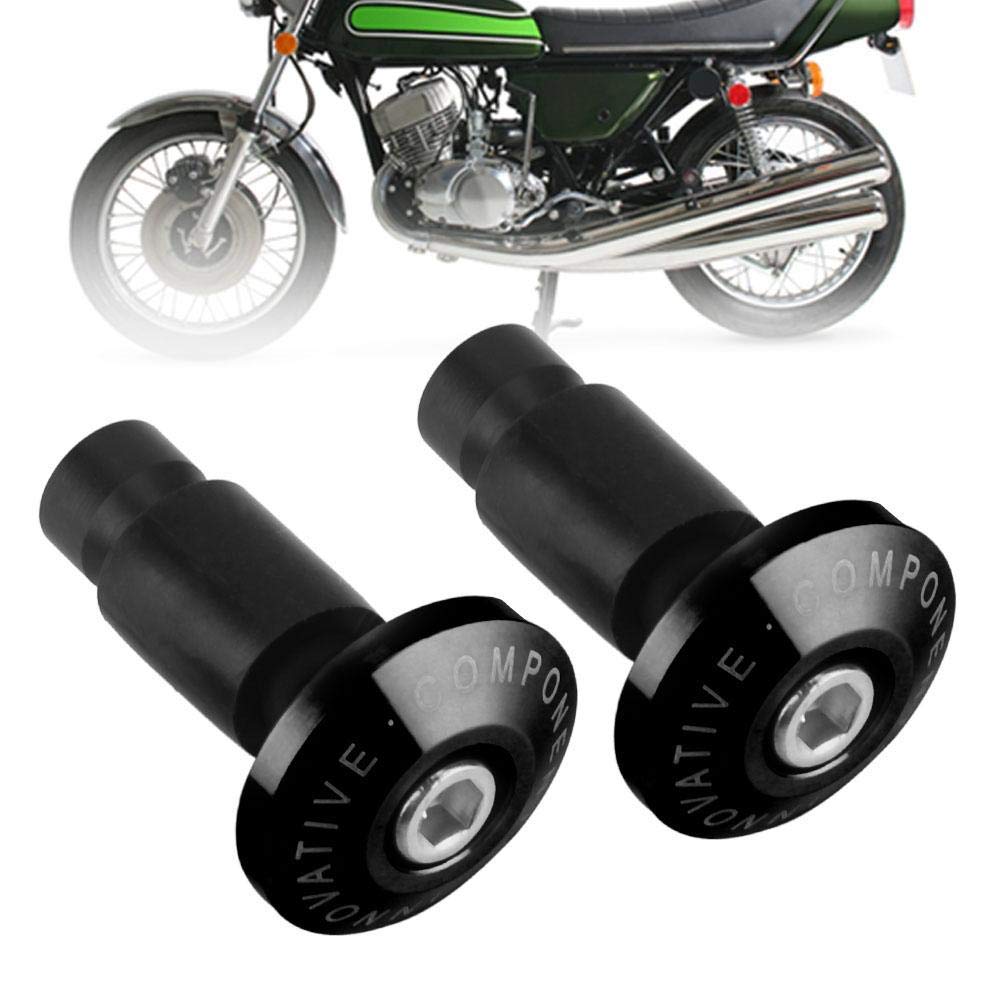 Tapa del Extremo del Manillar, 22 mm 7/8 Pulgadas Enchufe Deslizante del Extremo del Manillar de la Motocicleta para Racing ATV Offroad(Negro)