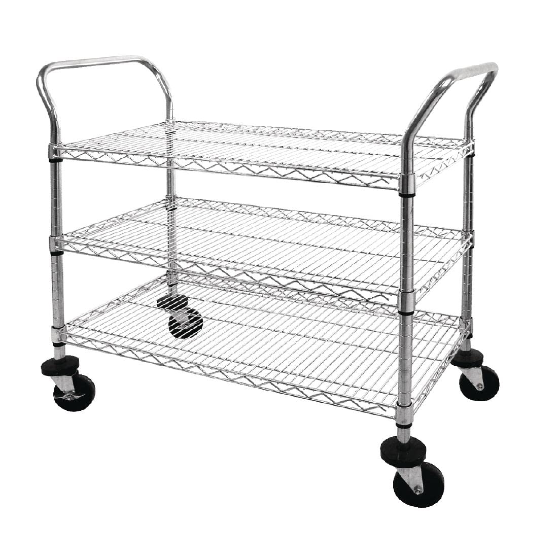 Vogue Carro de Alambre Cromado de Tres Niveles 960 x 457 x 910 mm para Catering Comercial