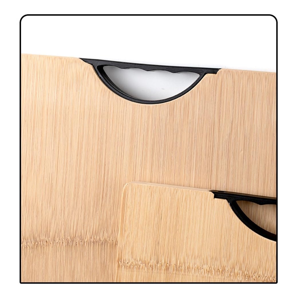 tabla de cortar, Tabla de cortar bambú grande con mango, tabla madera doble cara for cocina, duradera(50x35x1.8cm)
