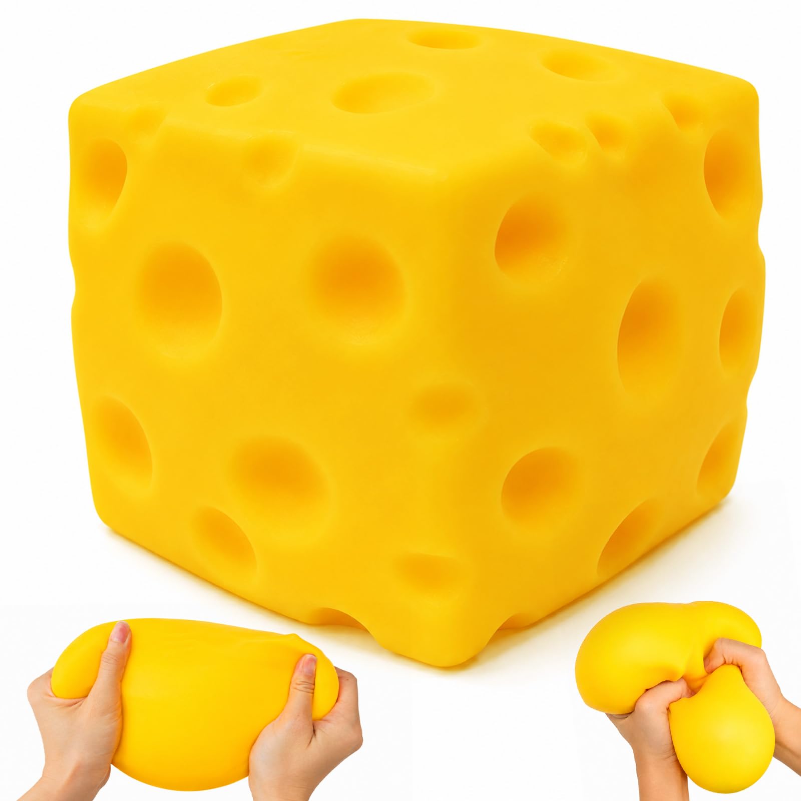 4In Jumbo Cheese Squishy,Big Slow Rising Fidget Stress Cheese Block Squeeze