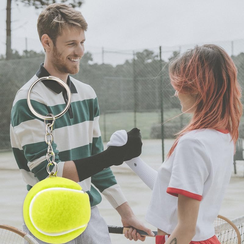 Guqqeuc Tennis Ball Keychain for Women Men Sports Keyring for Tennis Lovers Gifts for Boys Girls Charm Bag Decor for Birthday Christmas Gifts for Sport Loves image 5