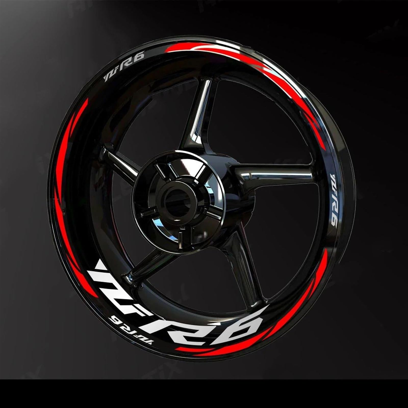 Motorcycle Accessories Wheel Stickers Reflective Rim Motorbike Waterproof Decals for Yamaha YZF R6 2017-2022 Decorative(Color4)