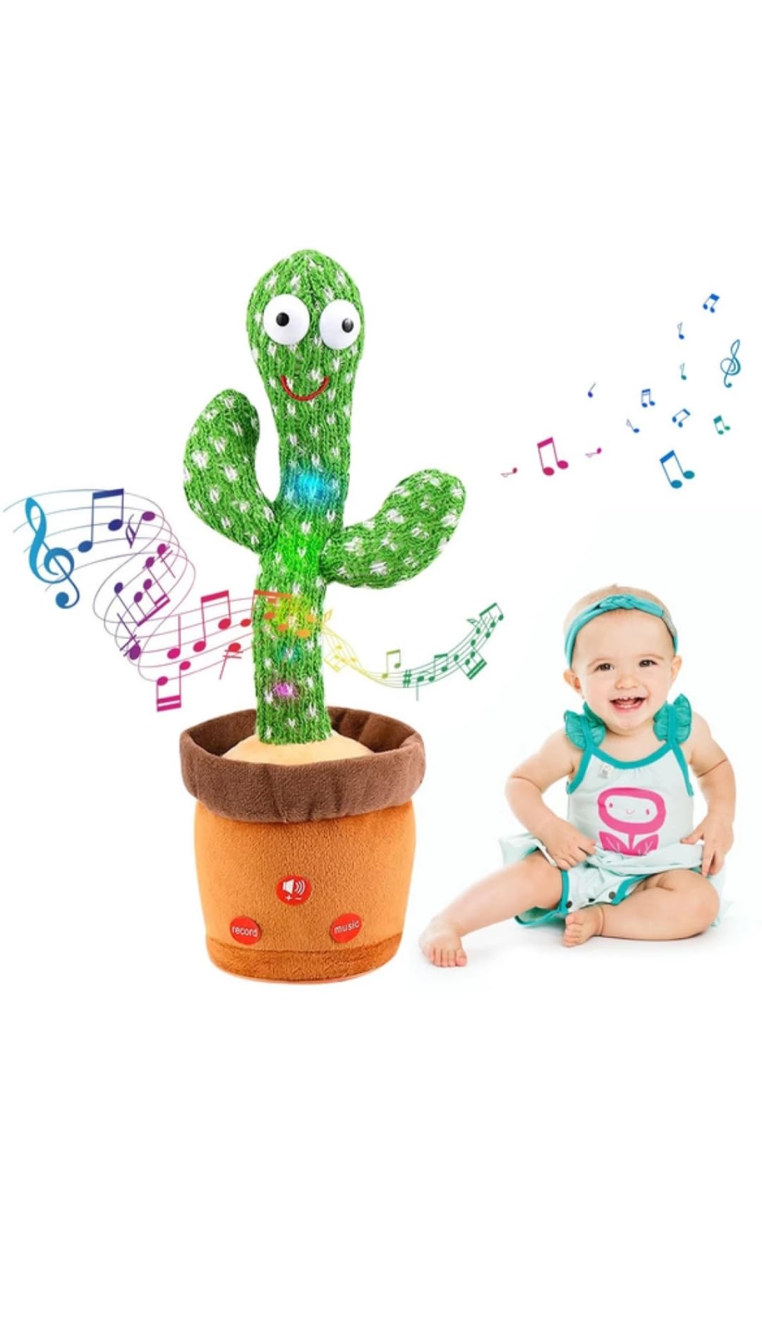 Mokim Dancing Talking Cactus Toys For Baby Boys And Girls,With Singing & Recording Funny Function Repeat What You Say - Pack Of 1,Rechargeable Cable Included 120 Songs For Babies Children Playing Kids (B0CT8XV7HY) Amazon Price History, Amazon Price Tracker
