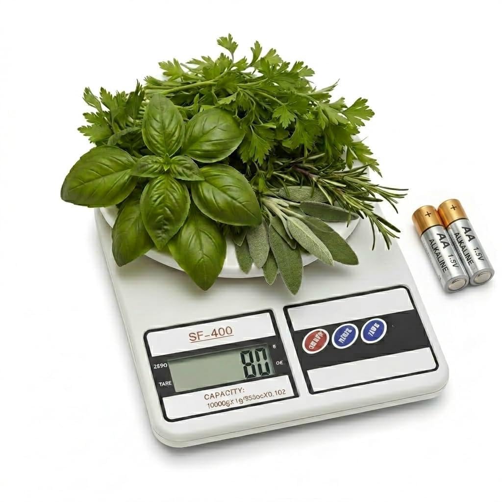 Bilancia da Cucina Digitale Professionale 10kg/1g - Pesa Alimenti Alta Precisione con Display LCD, Funzione Tara e Autospegnimento - Design Compatto per Dieta, Pasticceria e Fitness (Batterie Incluse)