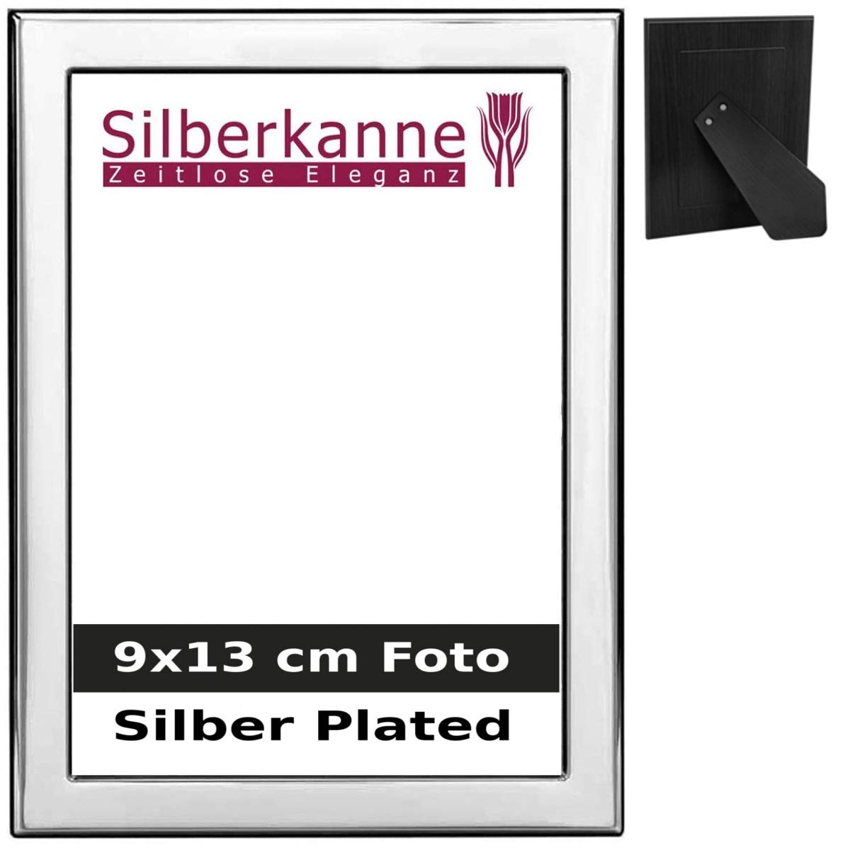 Bilderrahmen Arenzano 9x13 cm Foto mit Holzrücken Premium Silber Plated edel versilbert in Top Verarbeitung