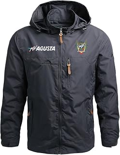 RILIPU Men's Softshell Hoodie Jacket MV Print Rain Jacket Workwear Outdoor Comfortable Work Waterproof Jackets Gift