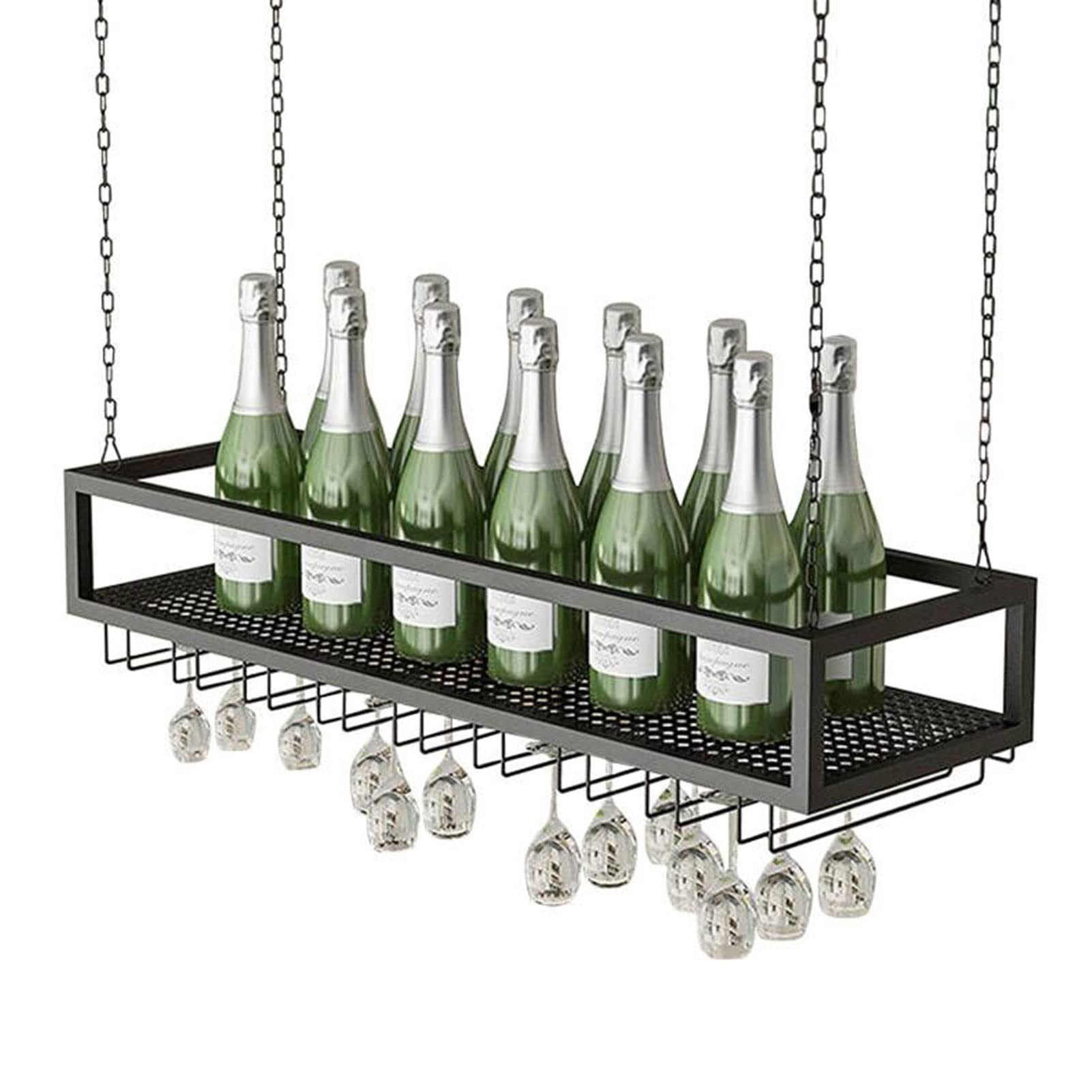 Étagère en métal et fer pour verres à vin avec casiers de rangement bar