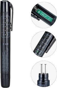 HUIOP Brake Hydraulics Liquid Test Pen Automatic Brake Oil Moisture Analysis DOT4 DOT5 for DOT3 with 5 LED Indicators