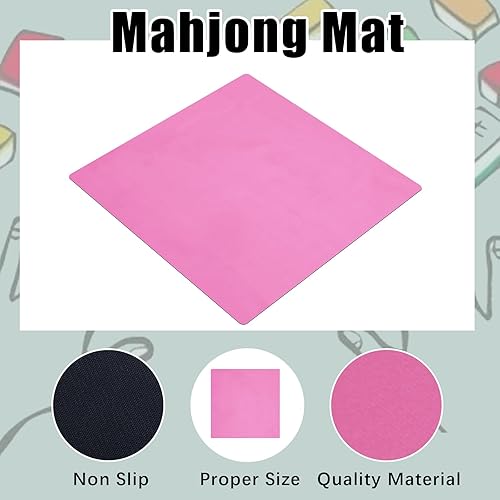 Miniatura 27 de Buryeah Tapete cuadrado de Mahjong de 40 x 40 pulgadas para mesa de dominó de goma antideslizante, tapete de juego grande de Mahjong para juego