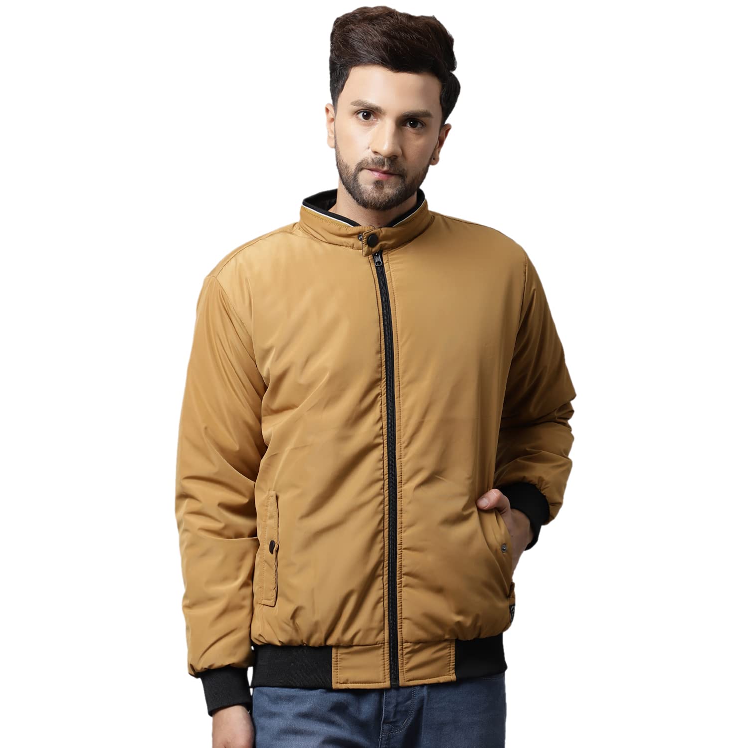 cantabil Men’s Full Sleeve Solid Warm Winter Reversible Jacket, Long Sleeve Lightweight Winter Wear Jackets for Men – Mustard (MJKT00090_MUSTARD)-picture-49