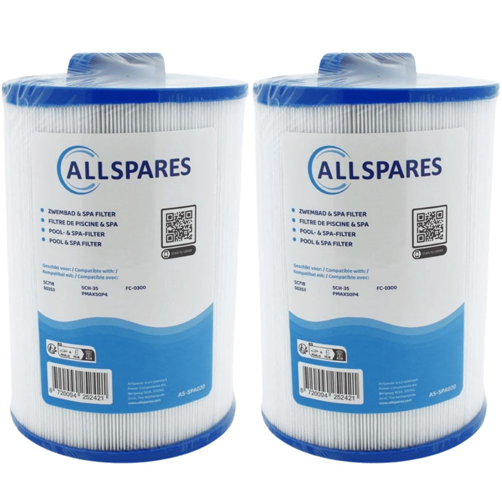 AllSpares Filtre pour Spa (2X) adapte pour SC718 / 50353 / 5CH-35 (Ø150x200mm)
