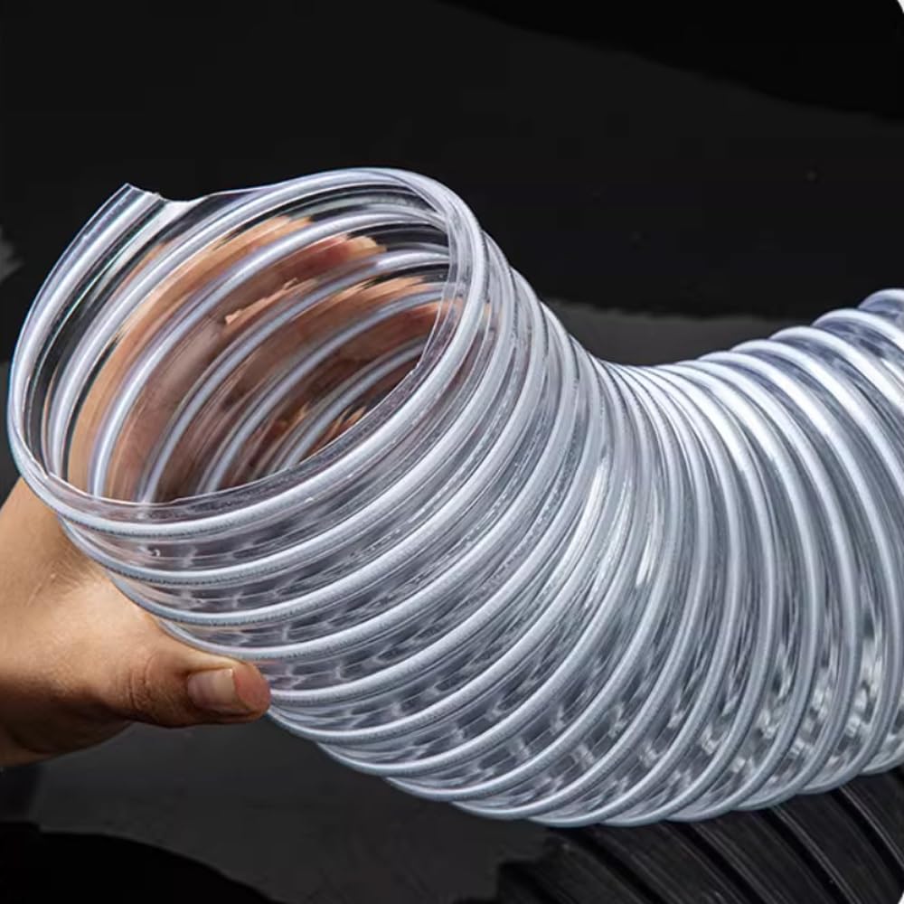 Manguera Recolección Polvo PVC Manguera De Aspiración Transparente Manguera De Ventilación Flexible Para Industrial Carpintería Limpiador(2m/6.56ft,120mm-4 3/4")