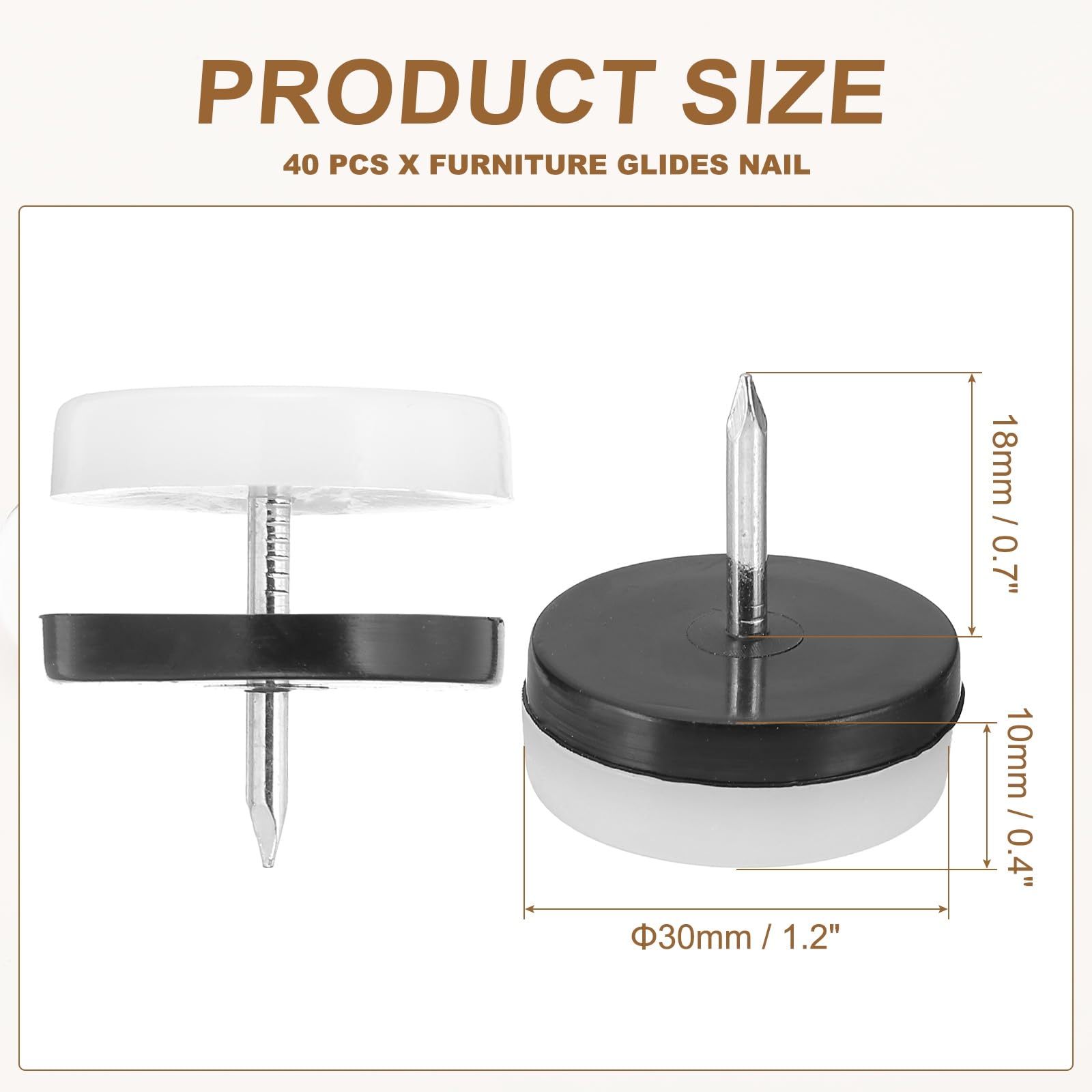PATIKIL Furniture Sliders 30mm - Image 2