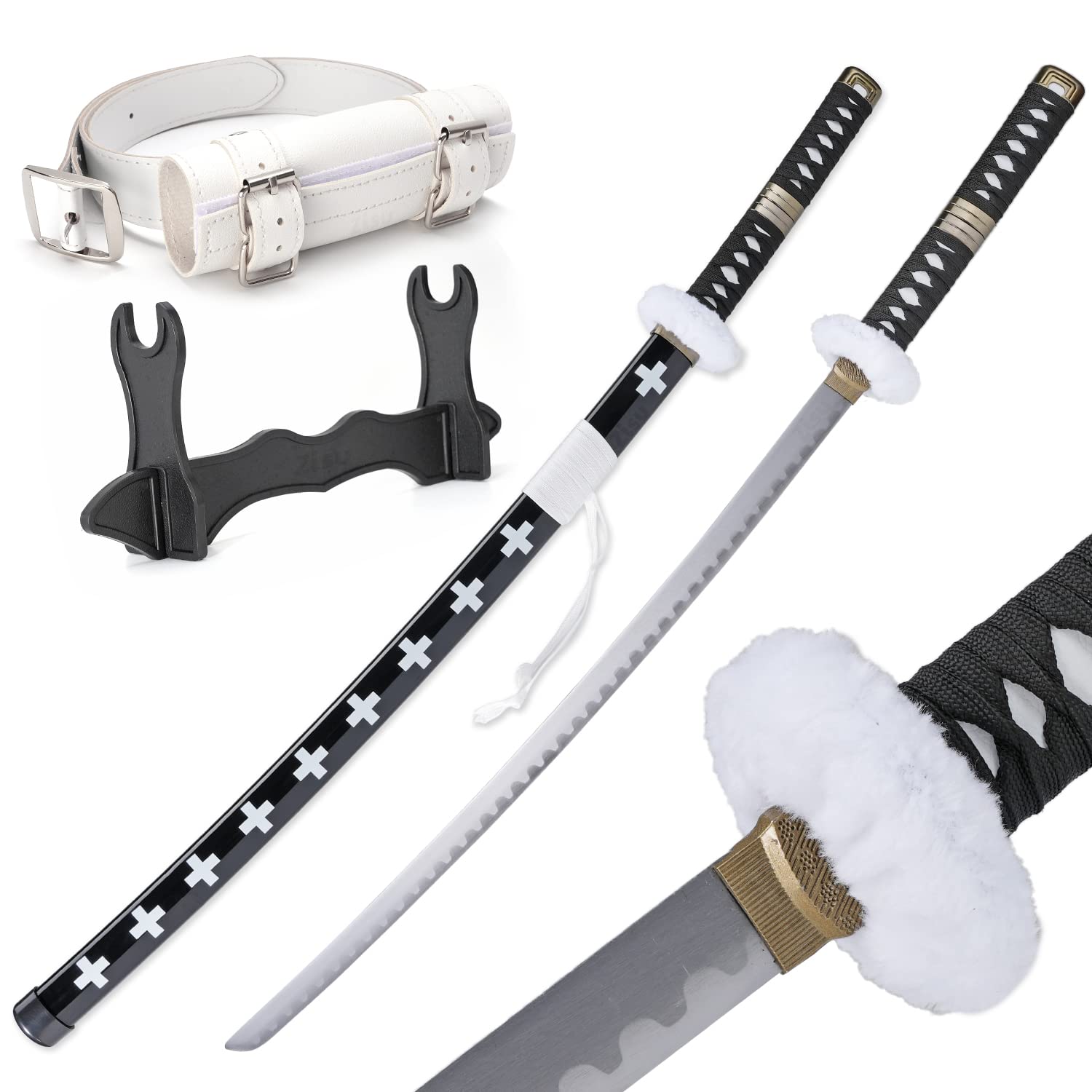 Zisu Carbon Steel Roronoa Zoro Sword - Choose from Kitetsu, Yama Enma, and Trafalgar Law - Approx. 41 Inches Overall - Perfect for Cosplay Collectors