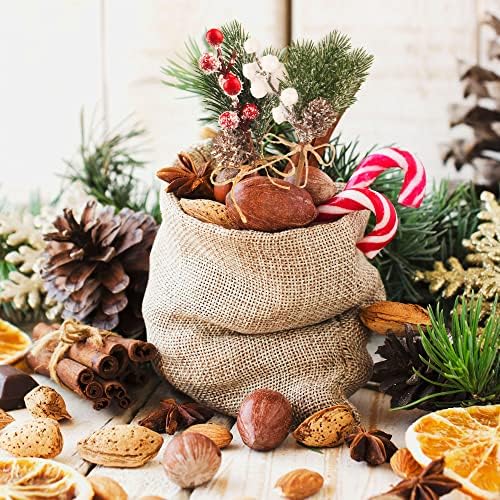 Haconba 16 Pack Christmas Berries Pine Cones Artificial Holly Pine Branches Picks Stems for Xmas Trees Decoration Garland Wreath Craft Winter Holiday Home Decor
