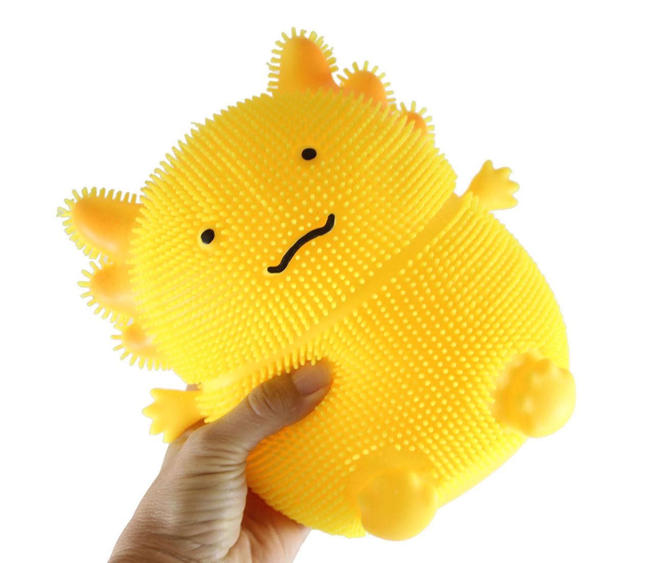 1 Yellow Jumbo 8" Axolotl Puffer Air- Filled Squeeze Stress Balls - Walking Fish - Sensory, Stress, Fidget Toy (1 Yellow Axolotl)