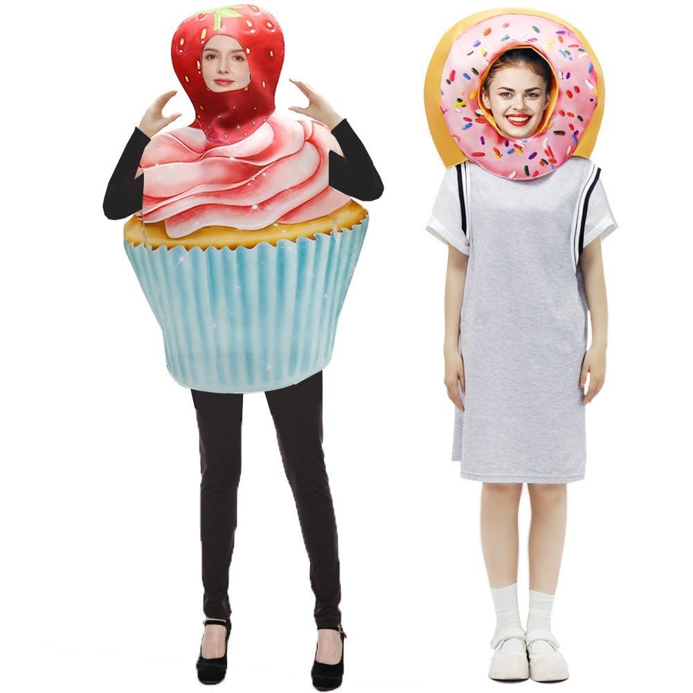 Sanfly Doughnut Cake Cosplay Costume Halloween Food Couple Outfits Carnival Fancy Dress Adult Performance Costume