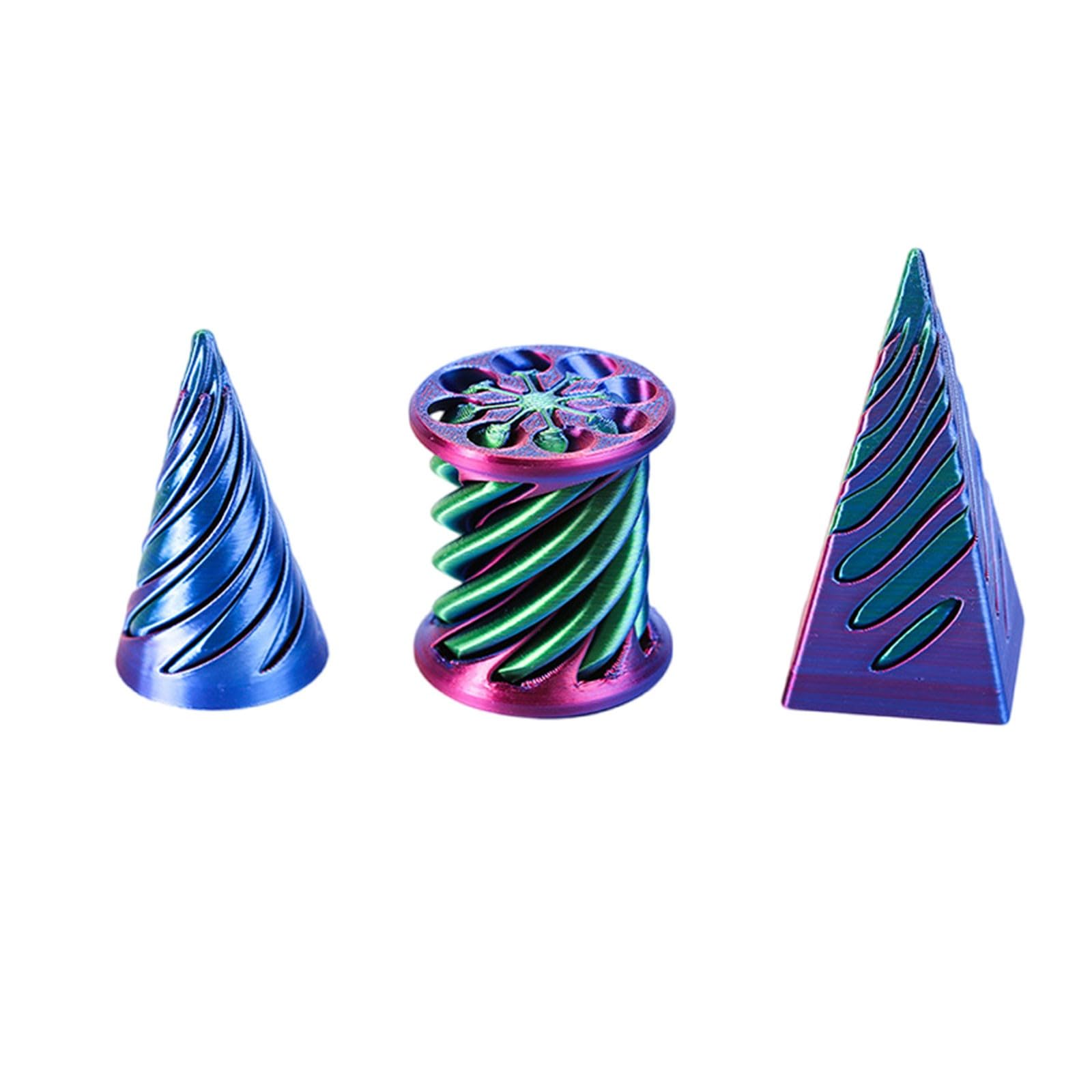 6 PCS 3D Printed Fidget Toy, Impossible Cone Spiral Cone Fidget Toy, 3D Printed Spiral Fidgets Toys Stress Relief Fidgets Toys Set to Relief Anxiety and Enhance Focus (3pcs-C)