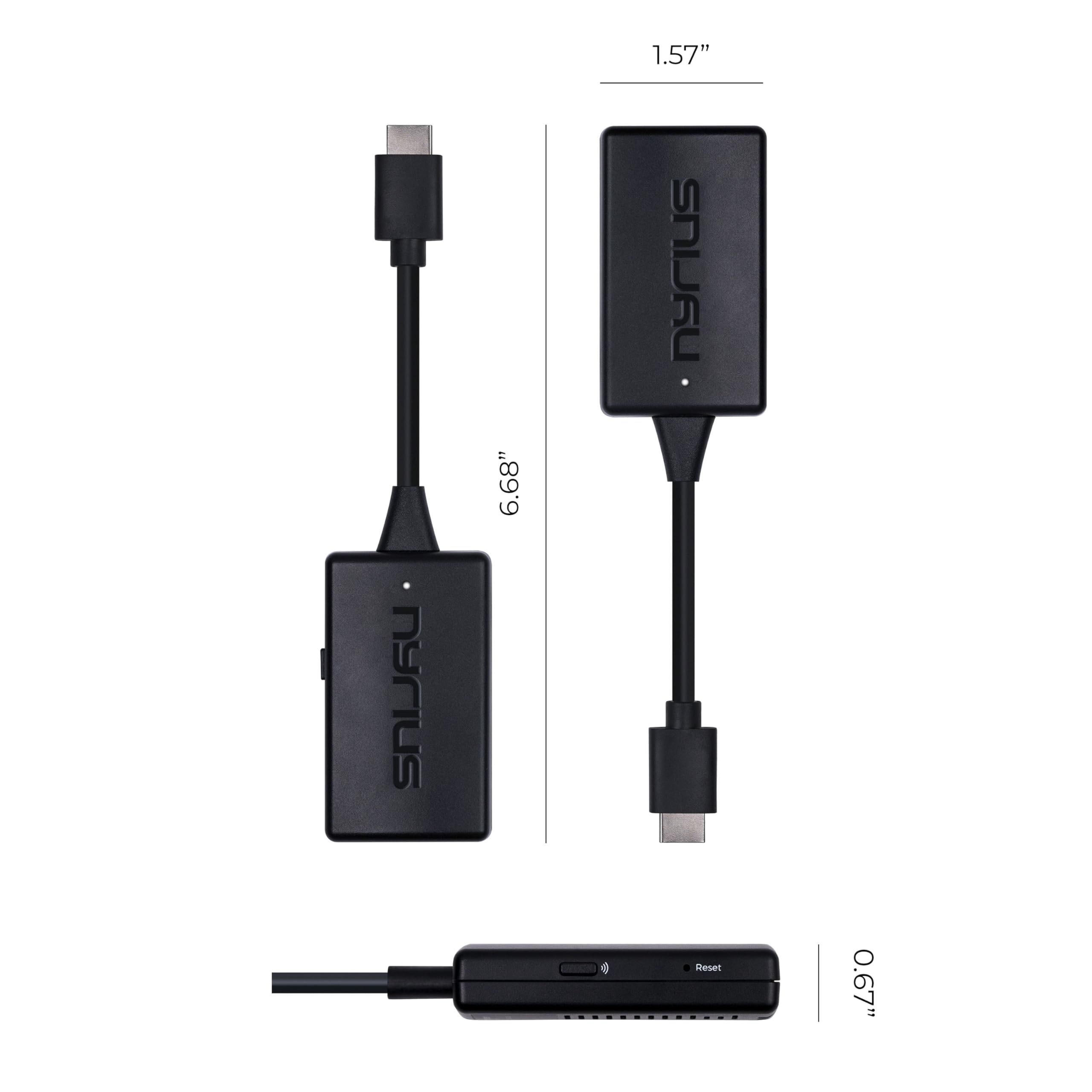 Nyrius Orion Prime bezprzewodowy nadajnik i odbiornik wideo HDMI-HDMI, przedłużacz Plug & Play, przesyłanie strumieniowe Full HD 1080p do 45 m z komputera, laptopa, telewizji kablowej/satelitarnej do