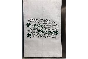 Irish Blessing Embroidered Cotton Kitchen Towel for St. Patrick's Day