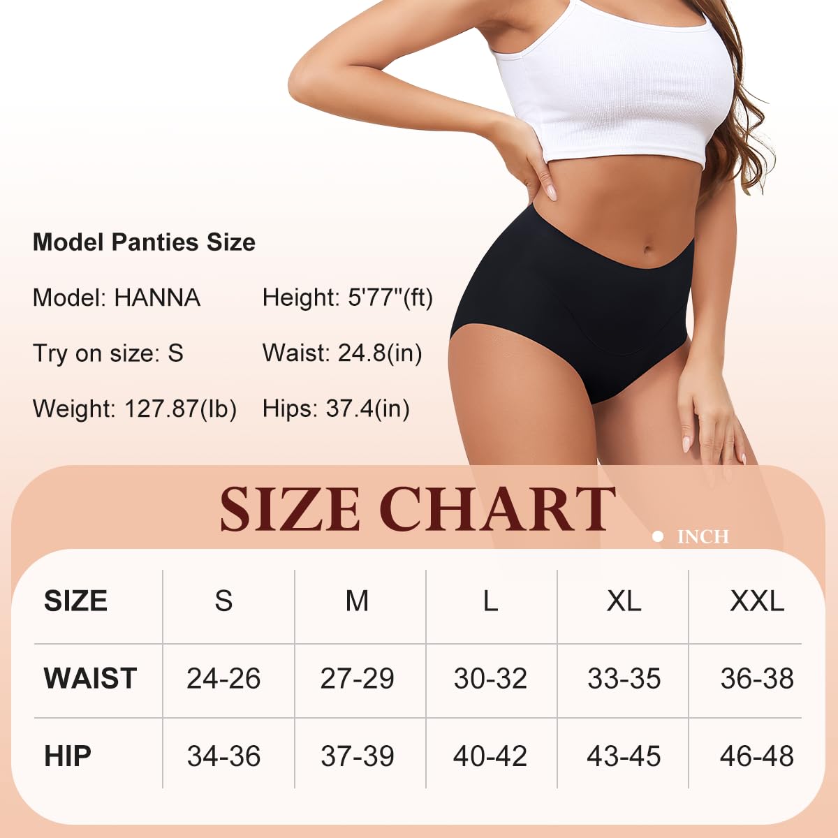 LEVAO Ropa interior sin costuras de cintura alta para mujer, cobertura completa, bragas invisibles para mujer, paquete de 6 unidades S-XXL