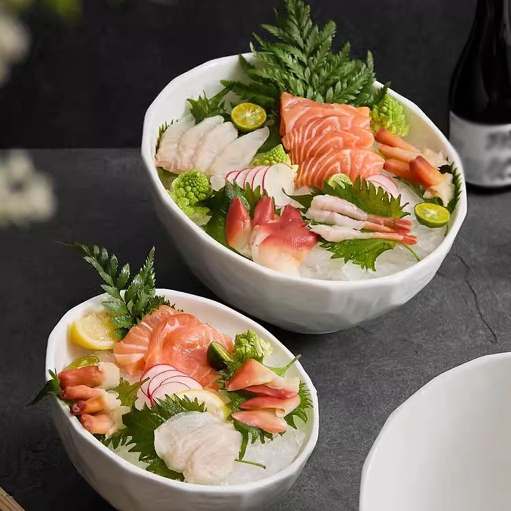 Vassoio Per la Cena Piatto di sashimi di salmone giapponese Stoviglie giapponesi creative a forma speciale Piatto di frutti di mare Vassoio di ghiaccio for pesce in ceramica commerciale Piatto da Pran