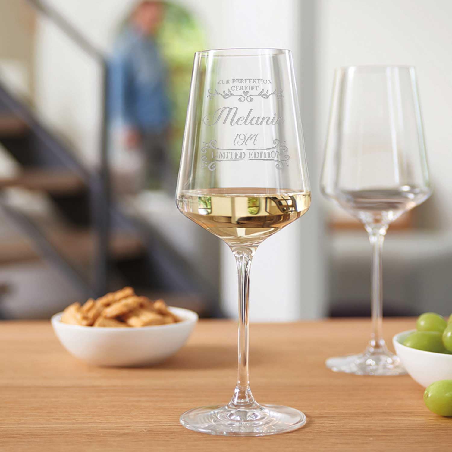 GRAVURZEILE Leonardo Weinglas mit Gravur - Zur Perfektion gereift V1 - Liebevolles Geschenk für Weinliebhaber - Geschenke für Sie & Ihn zum Geburtstag oder Valentinstag - Farbe: Puccini