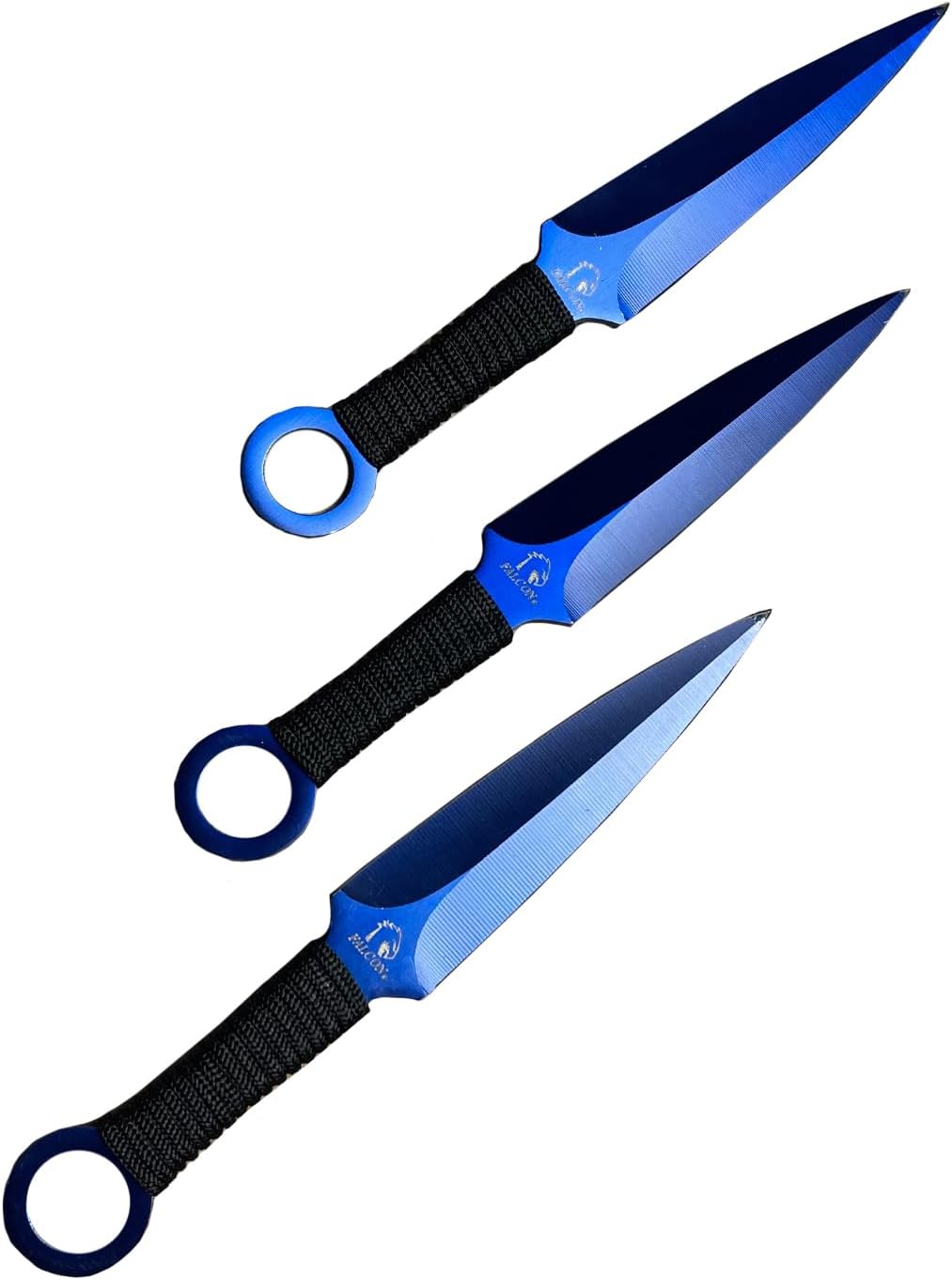 1sword Falcon Machete 3 Piece Set with Throwing Knives and Necklace Knife Karambit for Camping,Outdoor Sports and Collections.Blue