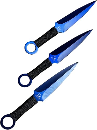 Miniatura 3 de Juego de 3 piezas de machete halcón de 1 espada con cuchillos de lanzamiento y cuchillo para collar, karambit para campamento, deportes al aire