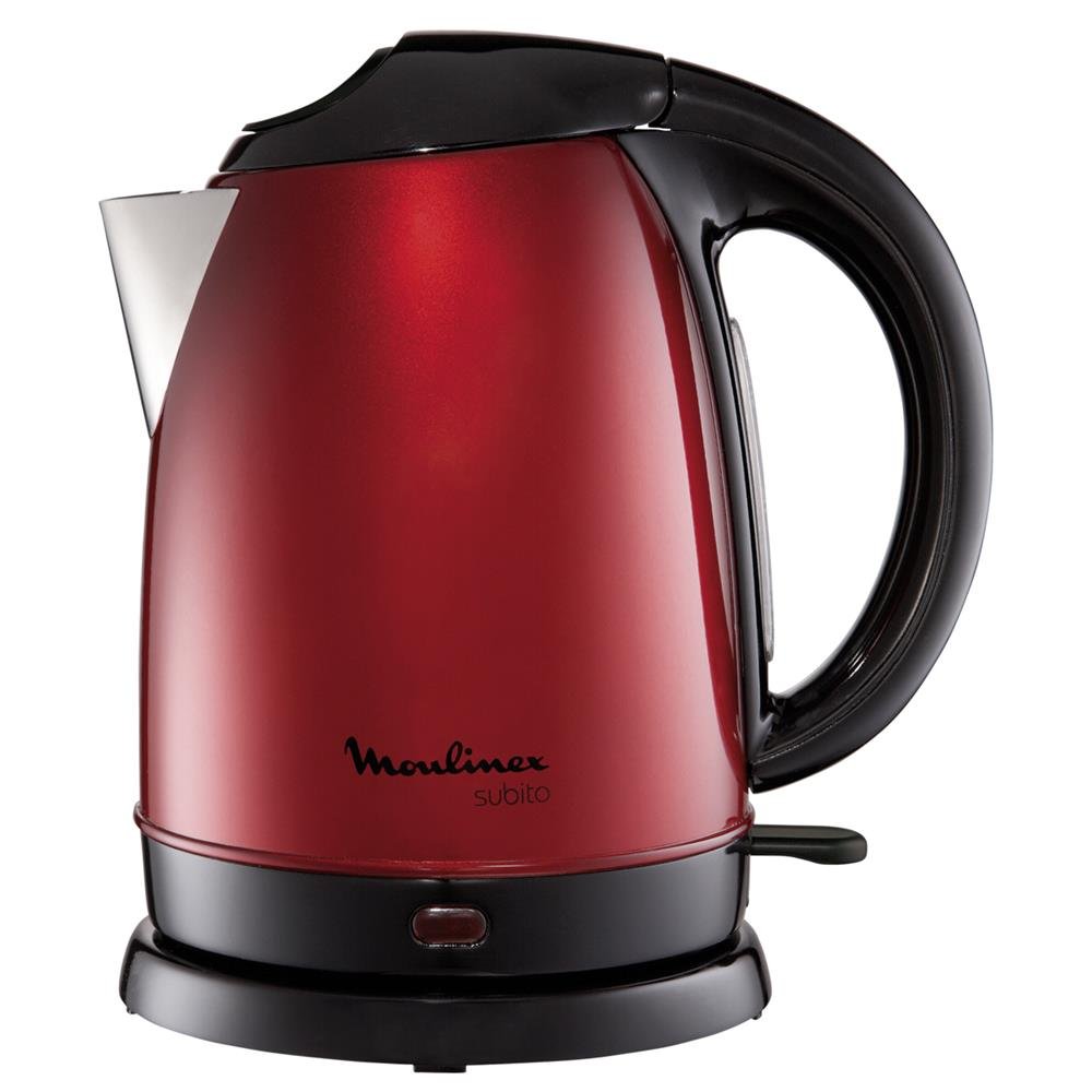 Moulinex Subito Wasserkocher, Edelstahl, 1,7 L, Weinrot (BY530530)