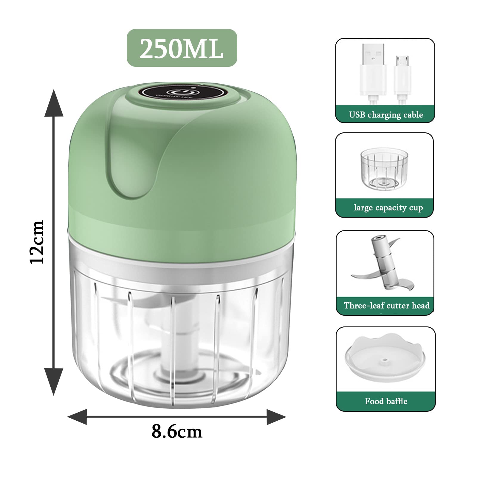KQDRAVINE Knoblauchpresse Grün - Küchenhelfer Mit Silikonschaber Und Bürste