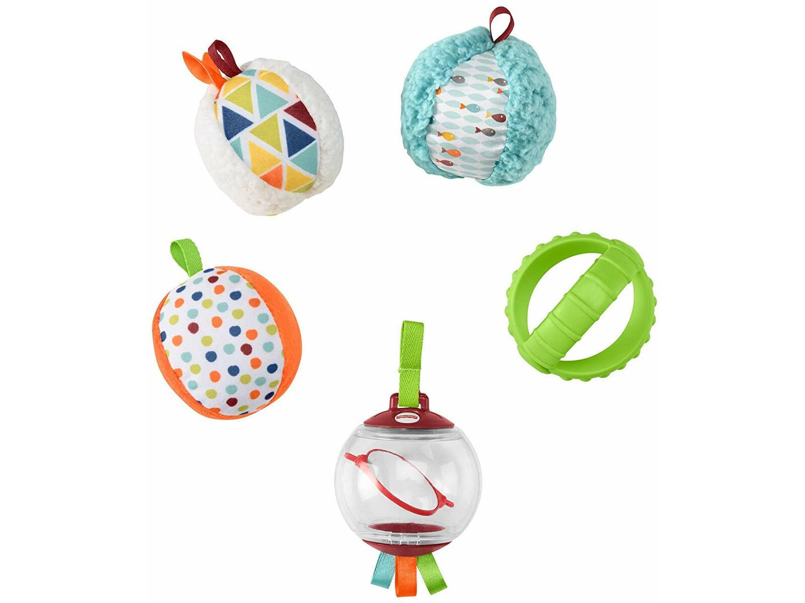 Fisher-Price Bola Cinco sentidos, para bebê + 6 Meses, produto em Português (Mattel FXC32)