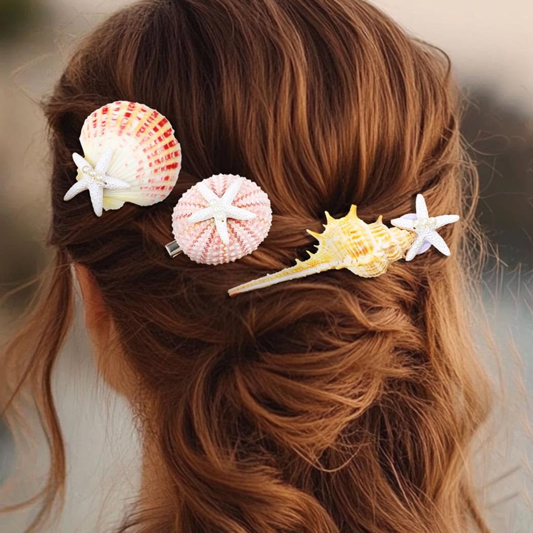 HEREAD Starfish Hair Clips Beach Sea Shell Hair Barrette Pearl Hair Accessories for Women and Girls - Image 7
