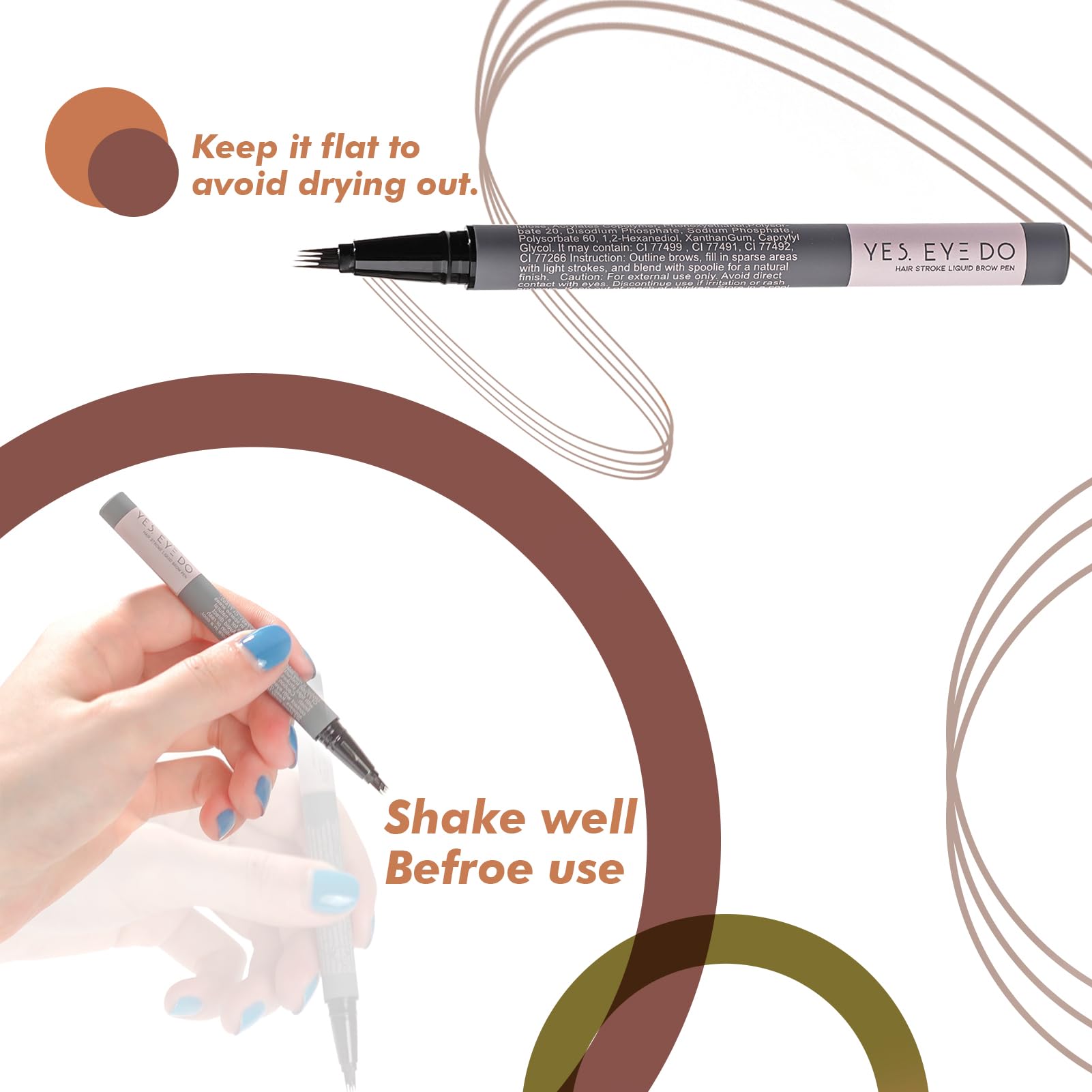 Hellgrauer Augenbrauenstift für ältere Frauen, grauer Augenbrauenstift für Damen, mit Präzisionsspitze mit 4 Spitzen, Microblading-Stift für Augenbrauen, der natürliche Striche erzeugt, die
