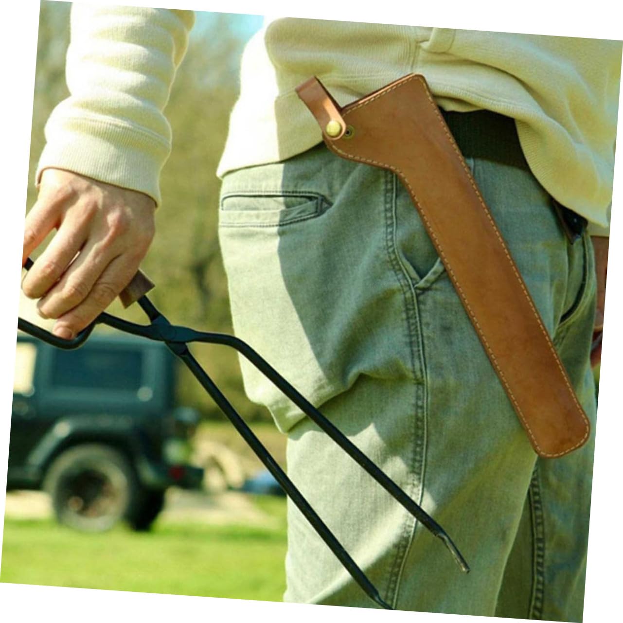 Pinzas de carbón de acero inoxidable para exteriores con mango de madera, herramientas para barbacoa para camping, jardín y hoguera, duraderas y resistentes