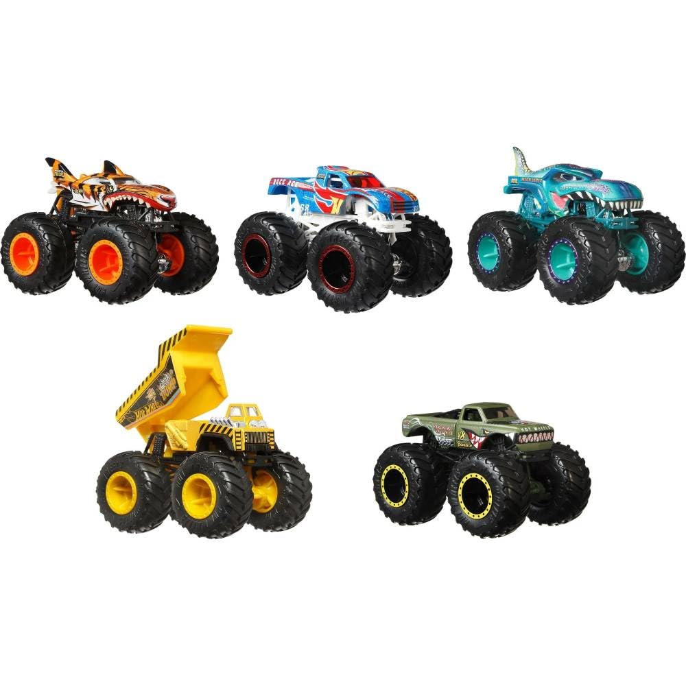 Amazon.com: Hot Wheels Monster Trucks Crash Crew, 5-Pack Vehicles