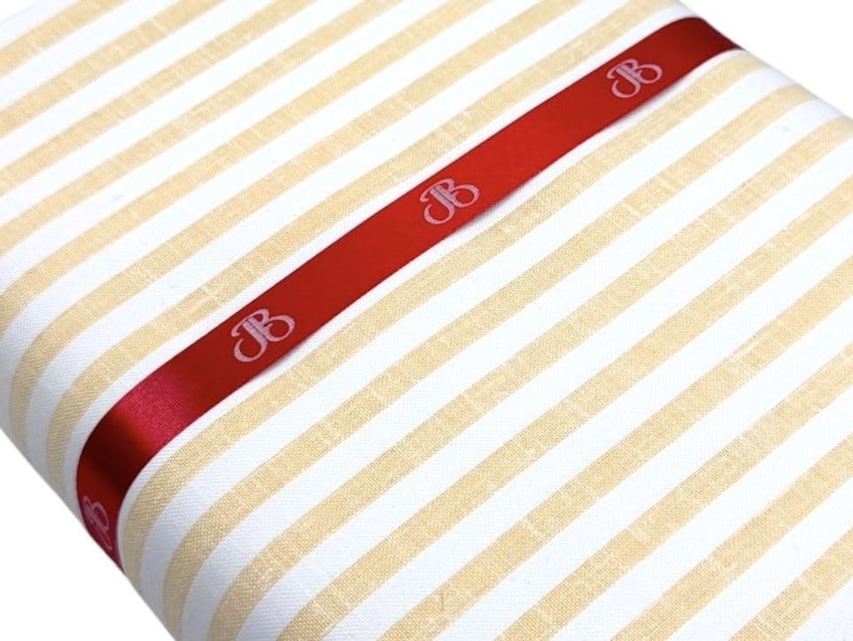 Image of JHABAK'S Unstitched Striped Shirt Fabric for Men - Cotton Linen Blend Lining Material - Shirt and Kurta Piece Cloth