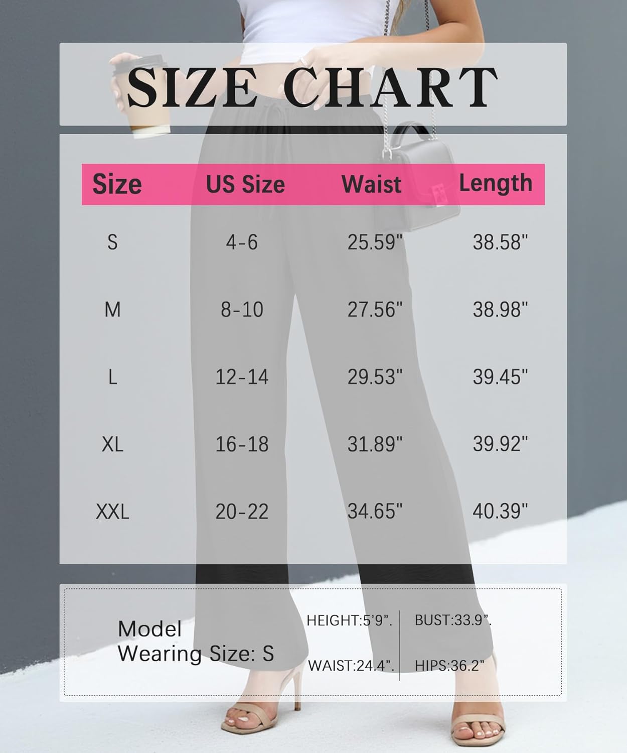 NILOUFO Women Summer Casual High Waist Wide Leg Pants Fashion Lightweight Flowy Boho Beach Palazzo with Pockets - Image 6