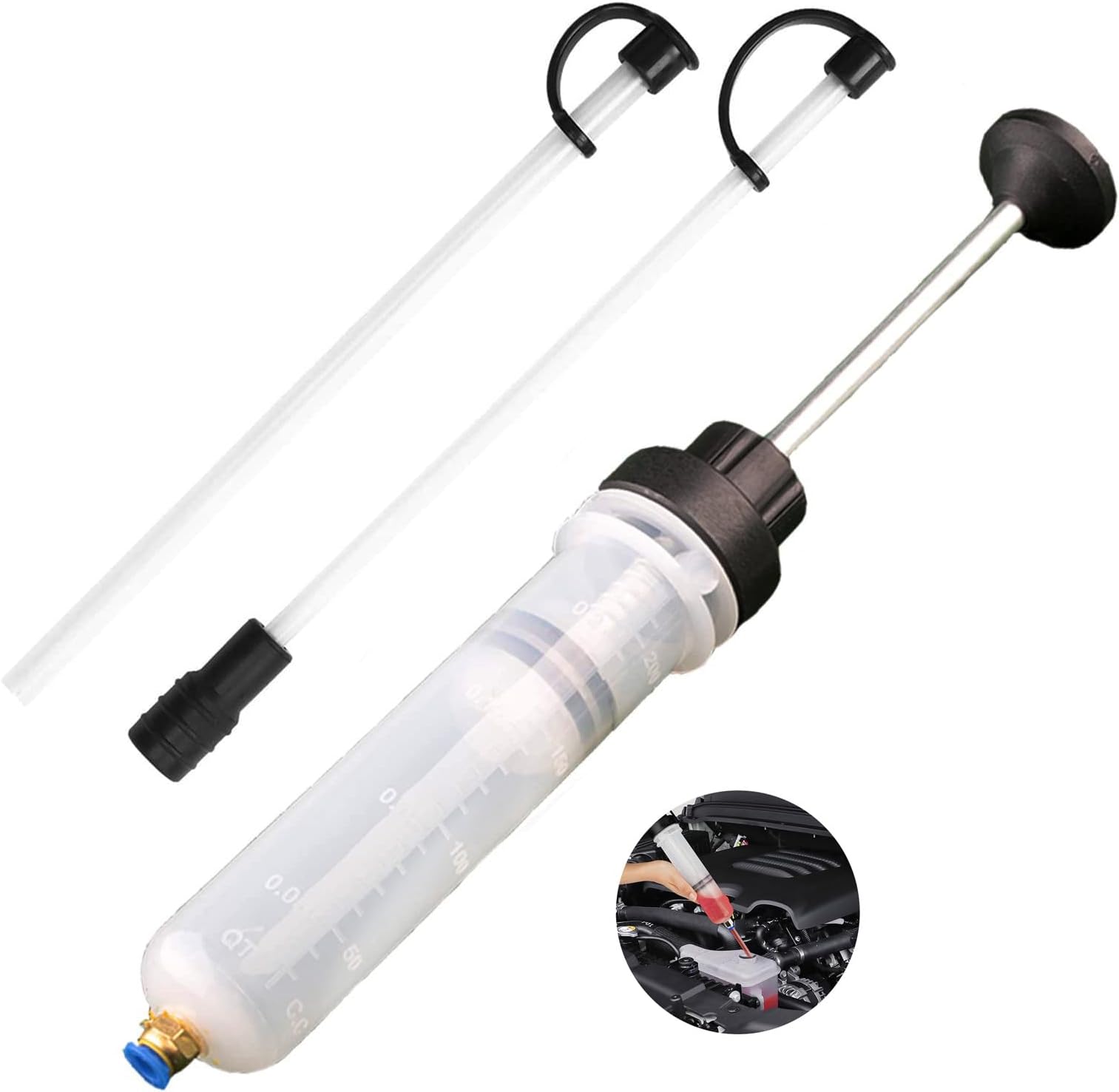 Thorstone Automotive Fluid Extractor Pump, Oil Change Syringe with Hose