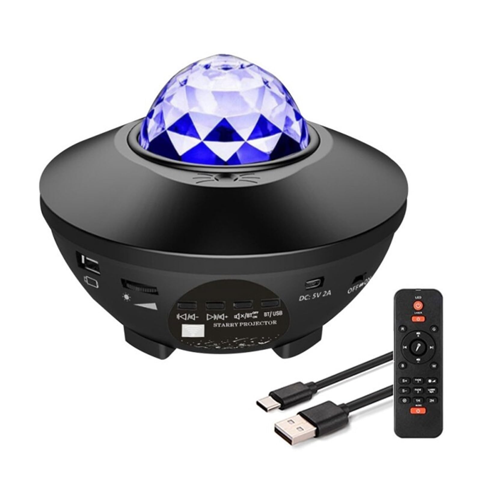 YFDGD Starry Projector Galaxy Night Light with Ocean Wave Music Speaker Sky Light Projector for Bedroom Decoration Birthday Gift Party Clear Imaging(Black)