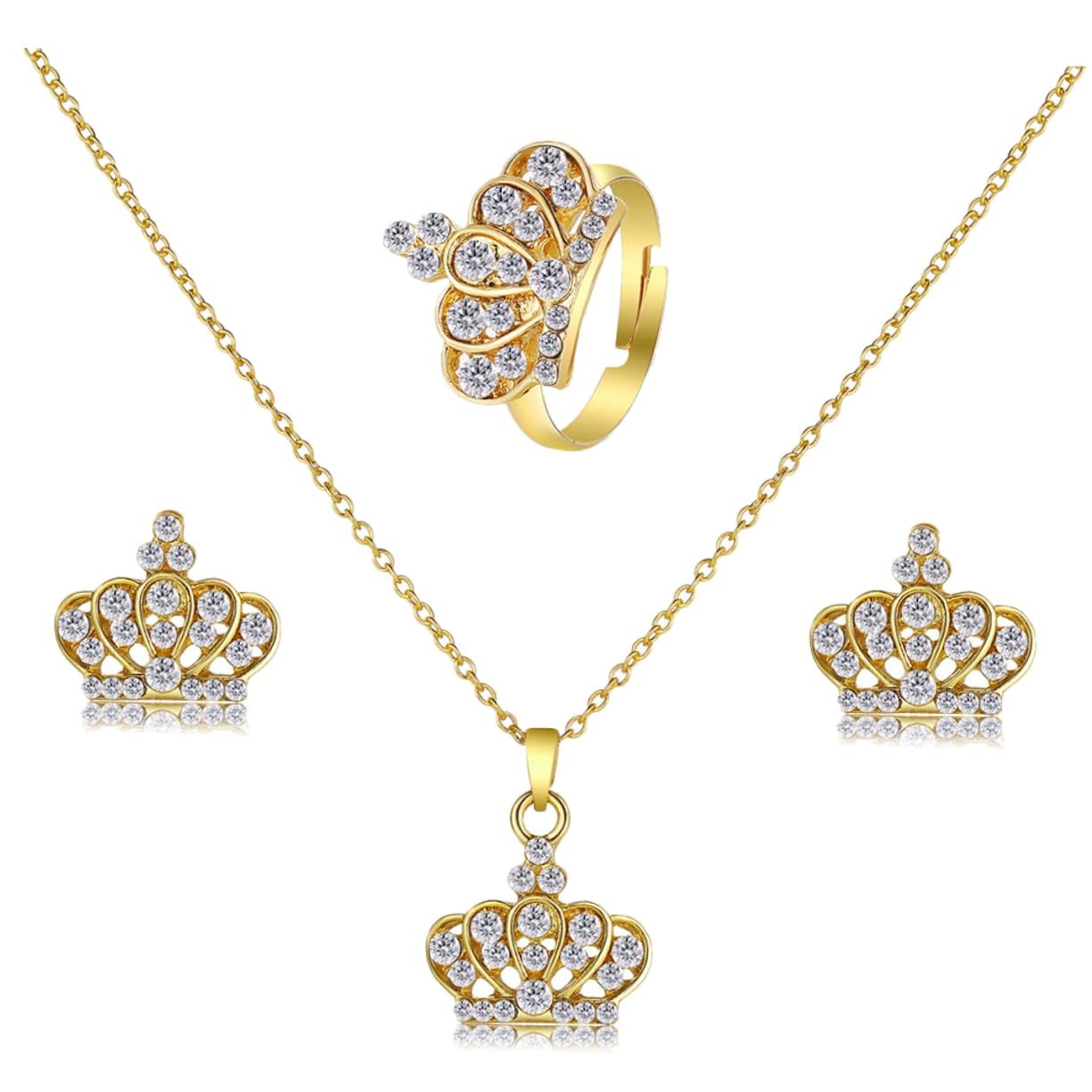 CALLARON 1 Juego Conjunto De Joyas De La Collar Mujer Traje De Tres Piezas Diamantes De Imitación Dama De Honor Paseo