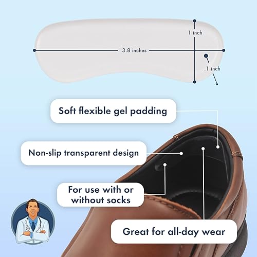 Miniatura 2 de Dr. Frederick's Original Protectores de talón de gel, 12 piezas, agarres adhesivos suaves para la parte trasera del zapato, evitan ampollas,