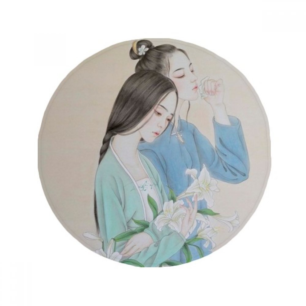 Tapis de pet rond contre les glissades Lily Fleur de beauté 50cm