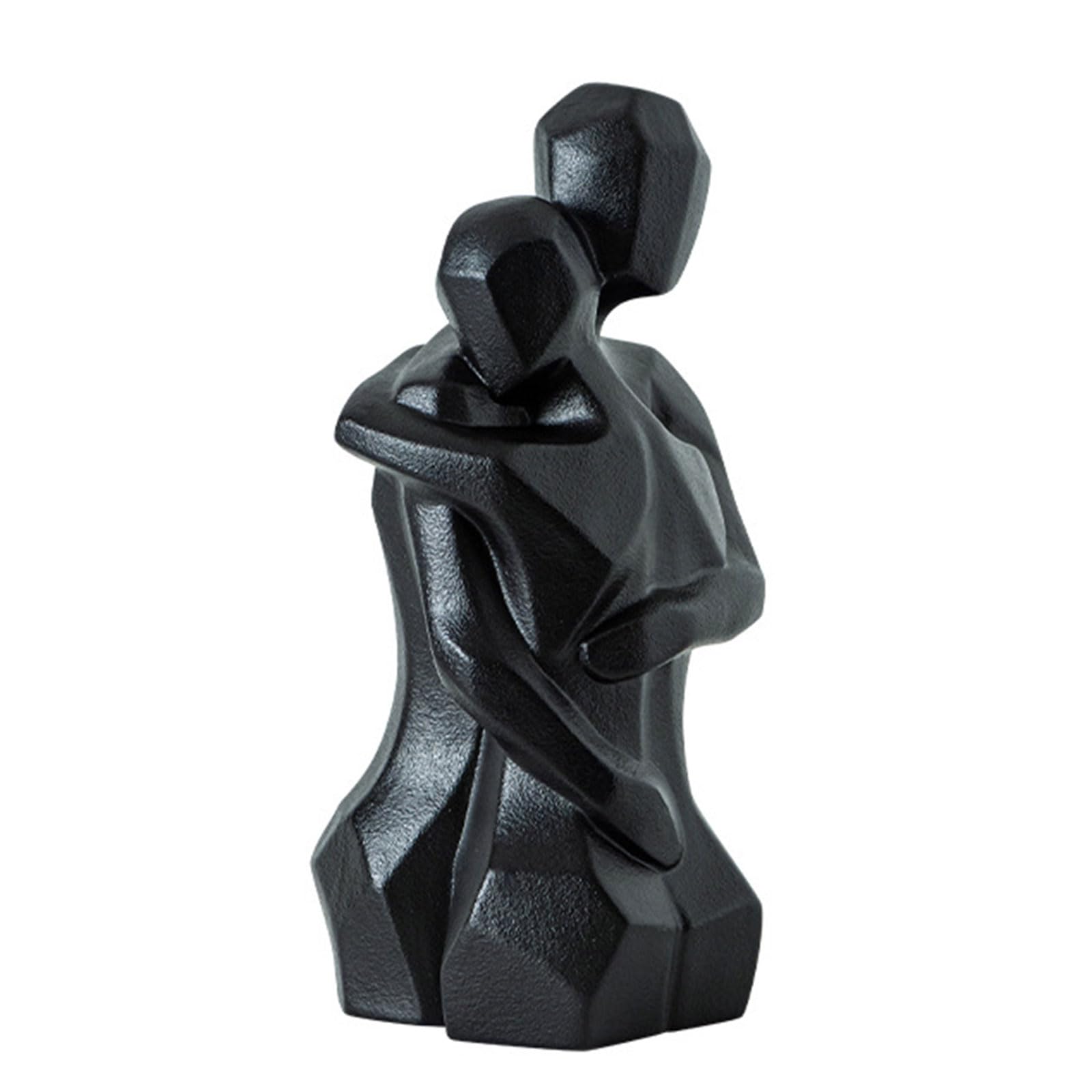 Whoasyst Handcrafted Ceramics Embracing Couple Statue Symbolizing Love Artwork for Living Room Shelf Display Embracing Couple Sculpture