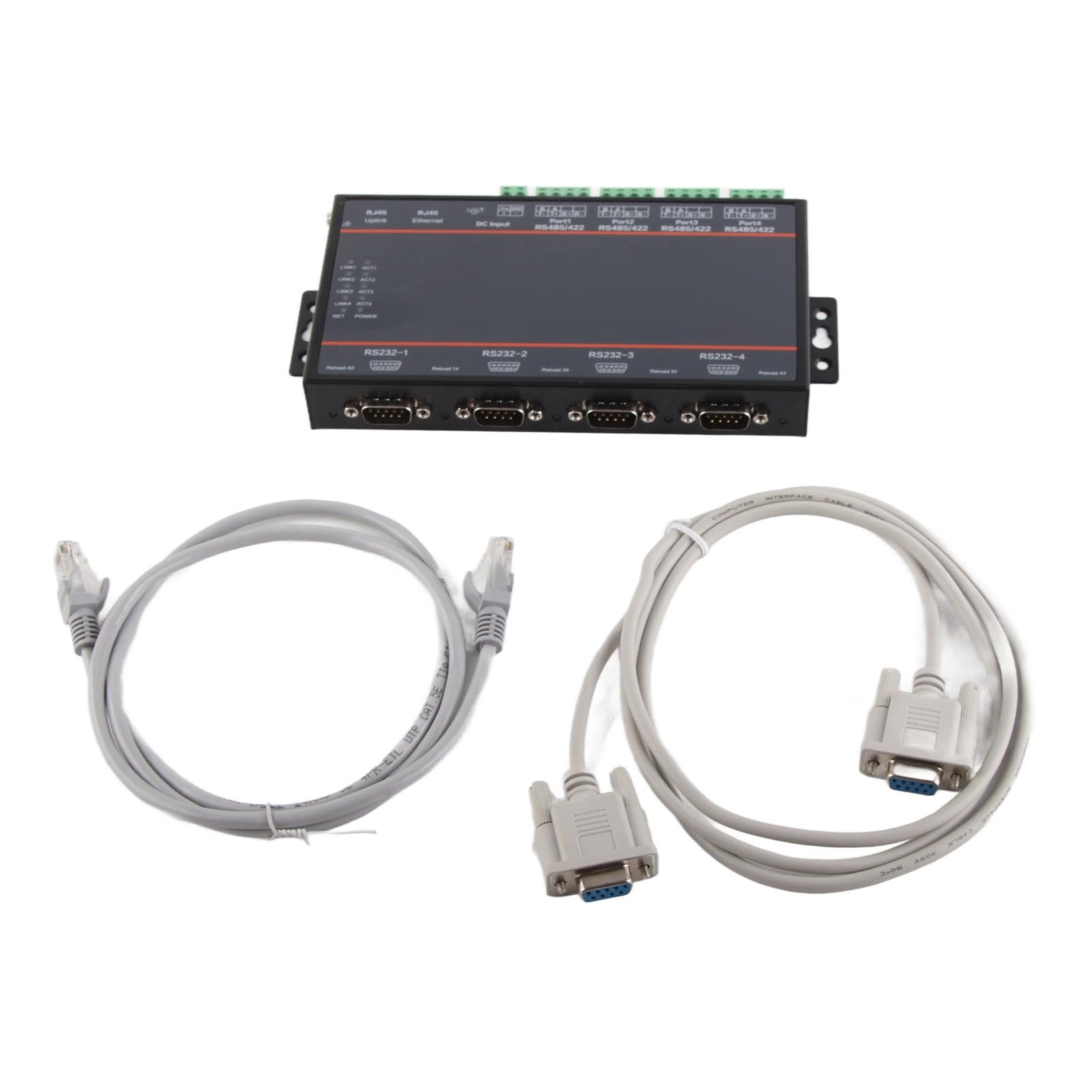Servidor Serie HF - 5142B, convertidor RS232/485/422 a Ethernet de 4 Puertos, Grado Industrial con Amplio Voltaje 5-36 V, antiprotección para Control de Acceso y monitoreo de