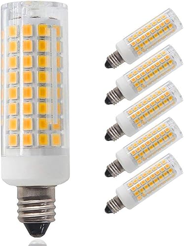 Mini candelabro LED con base E11 con ledes de 5 W - 6 W y 600 lúmenes (equivalente a un foco halógeno de 60 W - 75 W). Luz blanca cálida de 110 V,