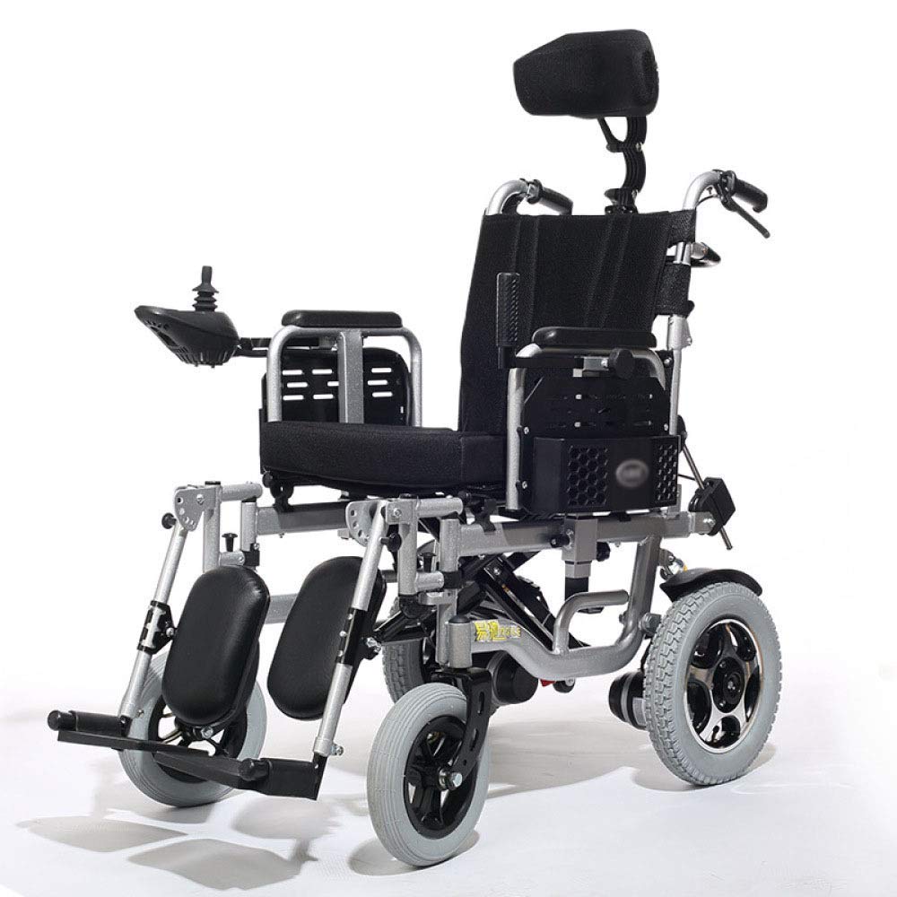 Silla de Ruedas Plegable portátil, Silla de Ruedas eléctrica, Scooter Plegable de Peso Ligero para Ancianos Inteligencia automática para discapacitados de Edad Avanzada, Negro