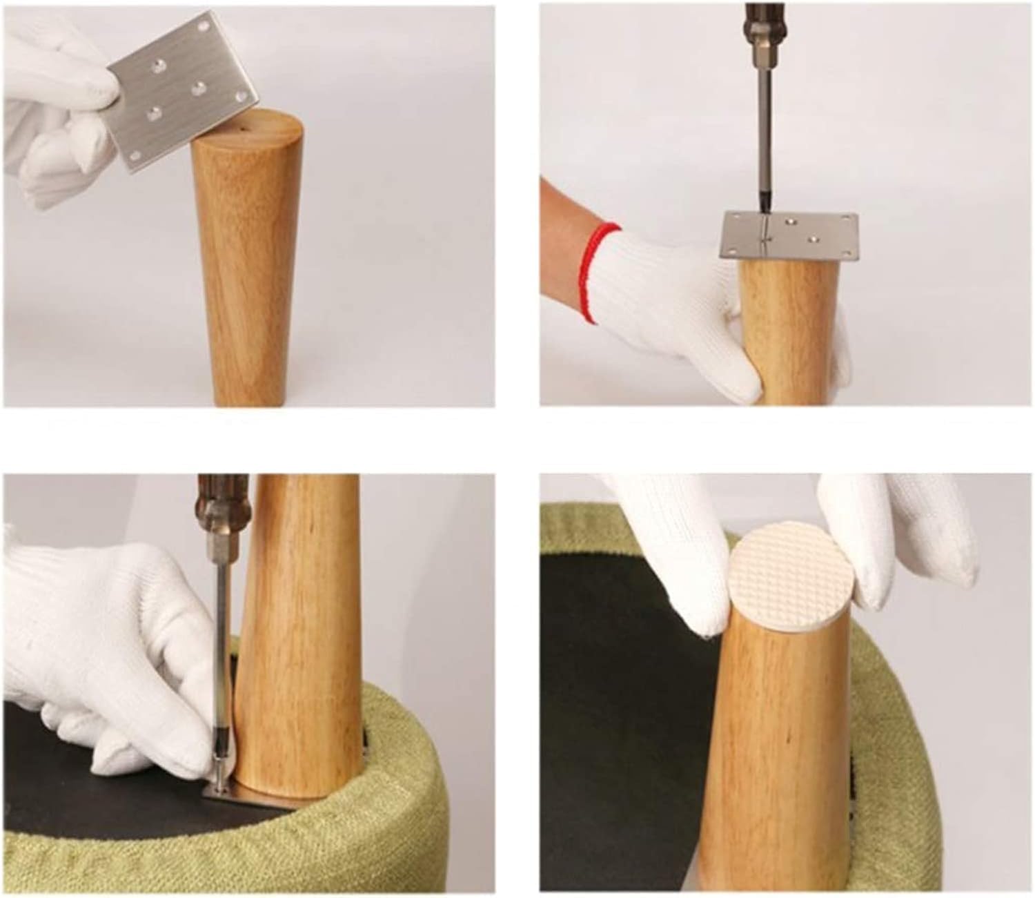 4 Pezzi Gambe per mobili in Legno massello, Piedini per mobili in Rovere, Gambe per scrivania, Piedini di Ricambio per Tavolo da Pranzo, Gambe per Sedia, Piedini in Piedi, per Divano Lounge,